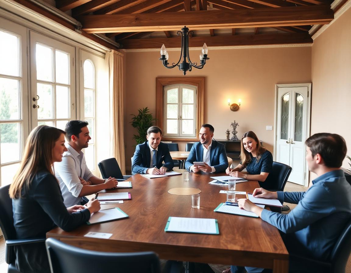 Workshop in villa durante un offsite aziendale